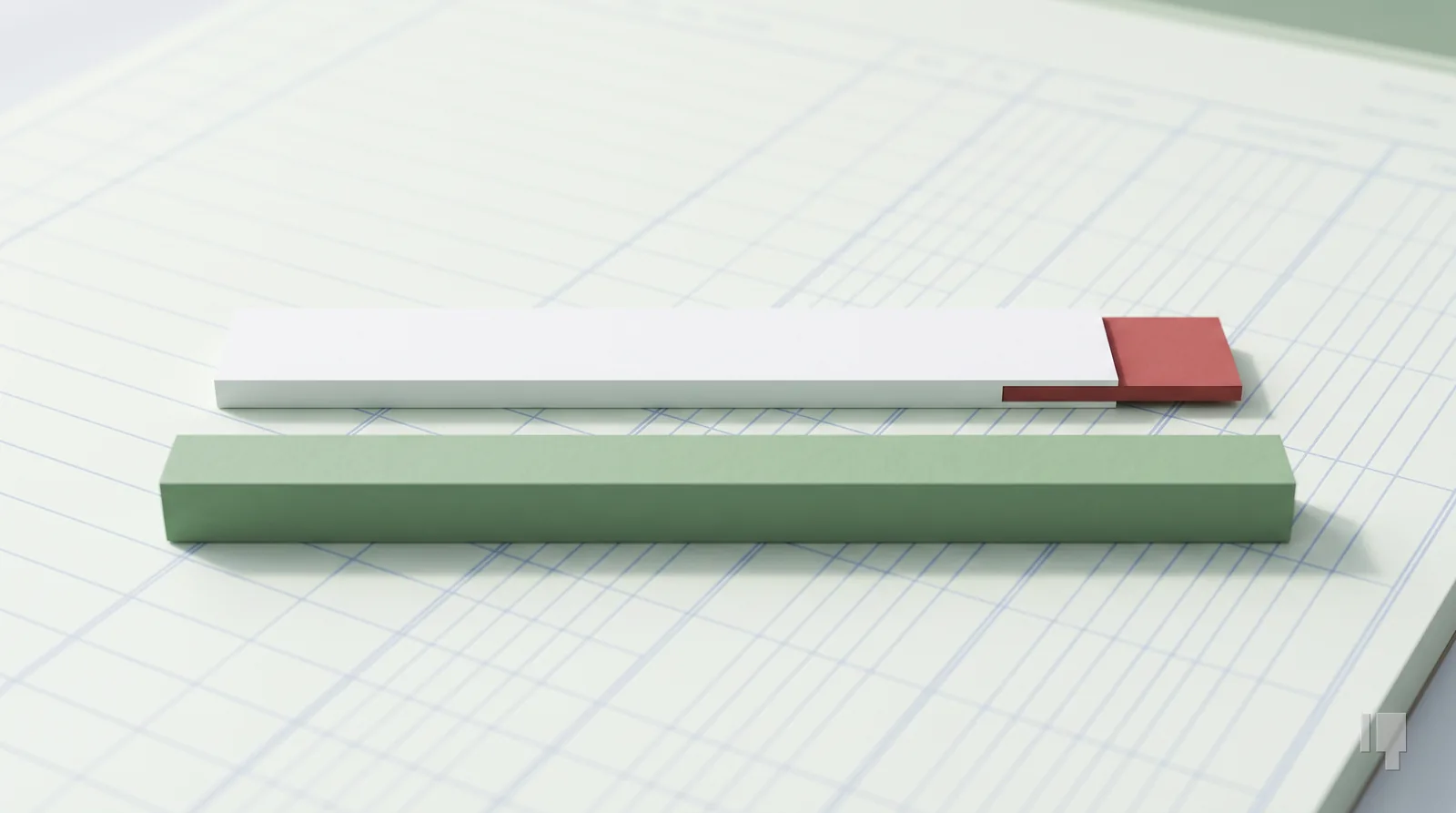 A card bar with a red slice at its end above a green total bar
