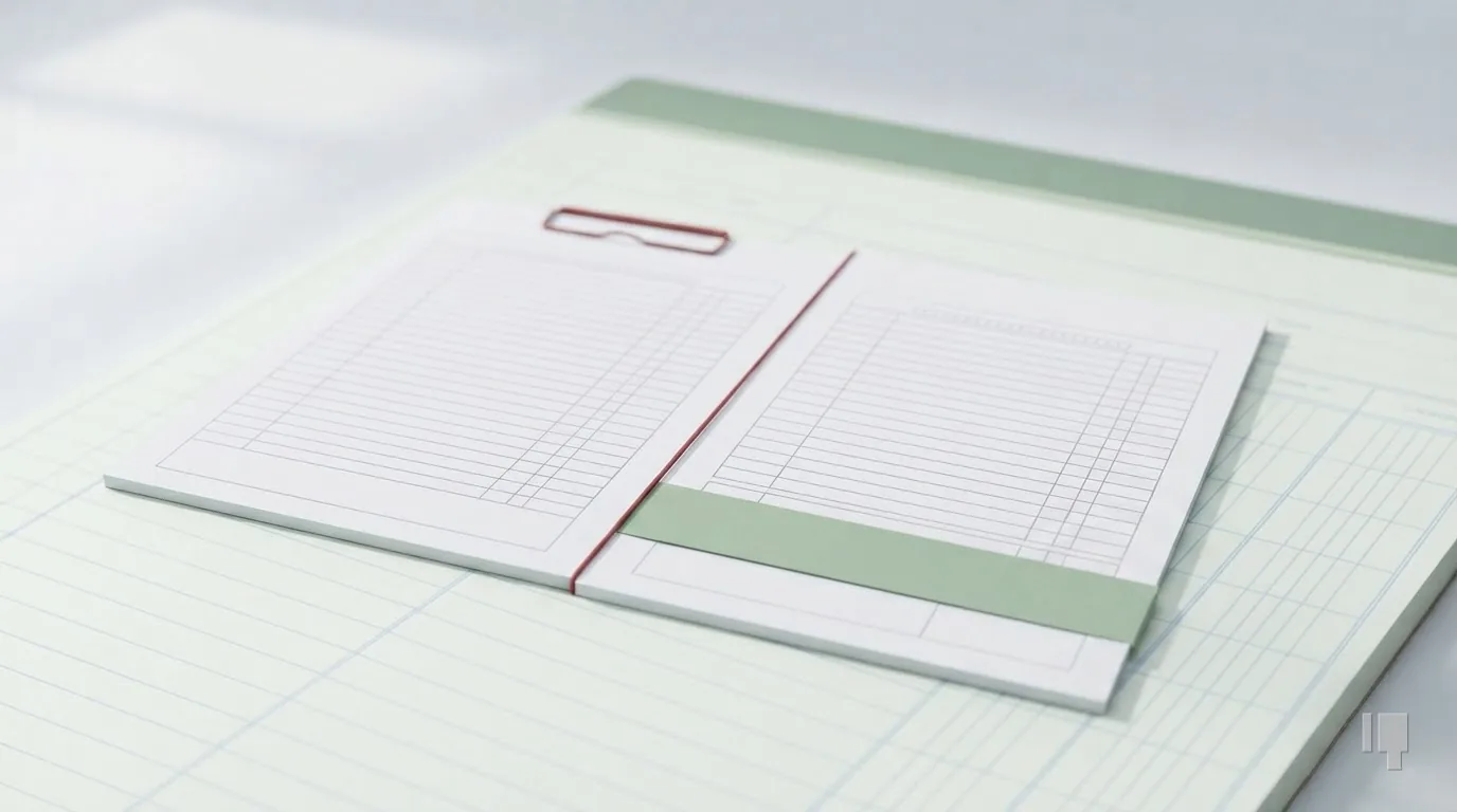 Two blank waiver forms divided by a red string, one clipped green and one banded green