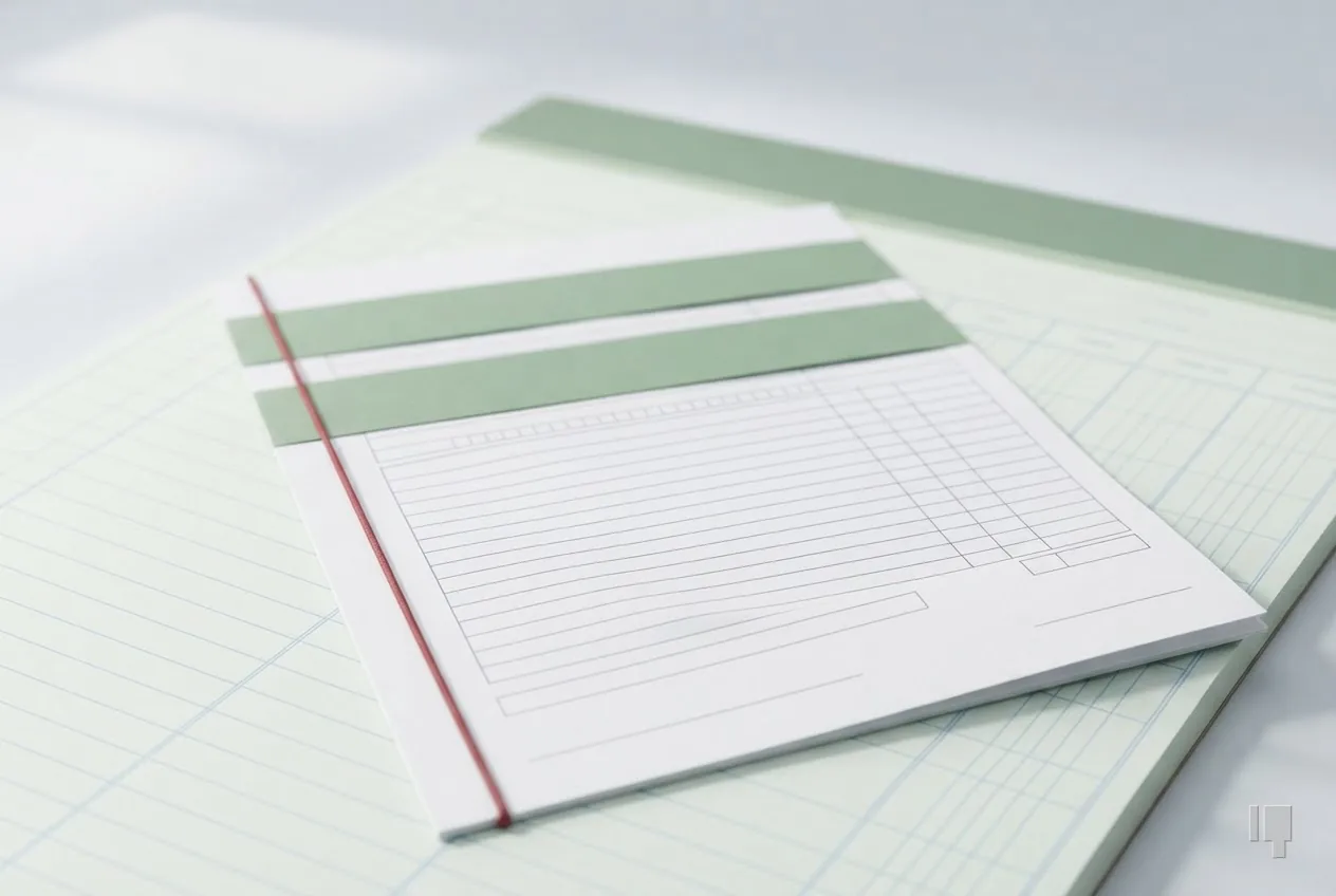 A blank waiver form with four green bands across its upper half