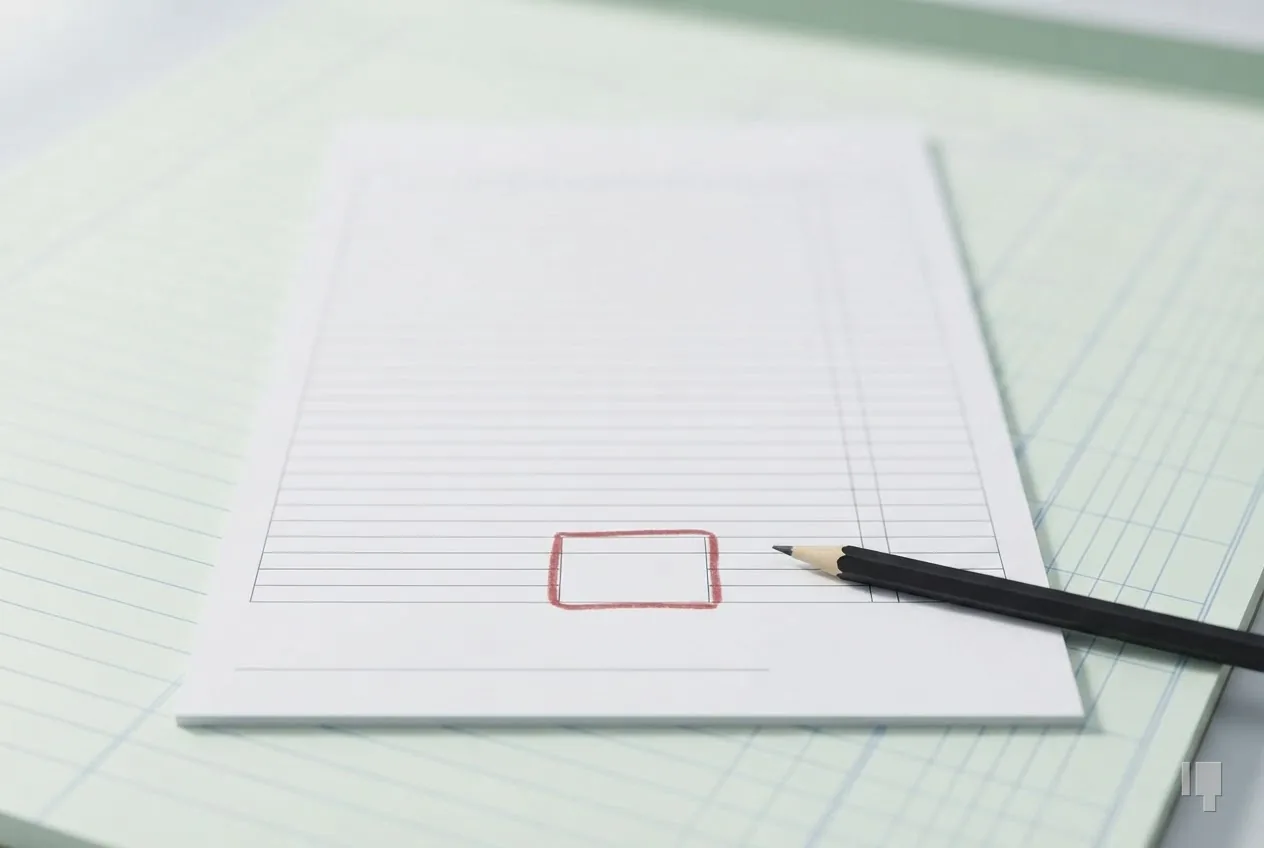A blank waiver form with one empty box outlined in red