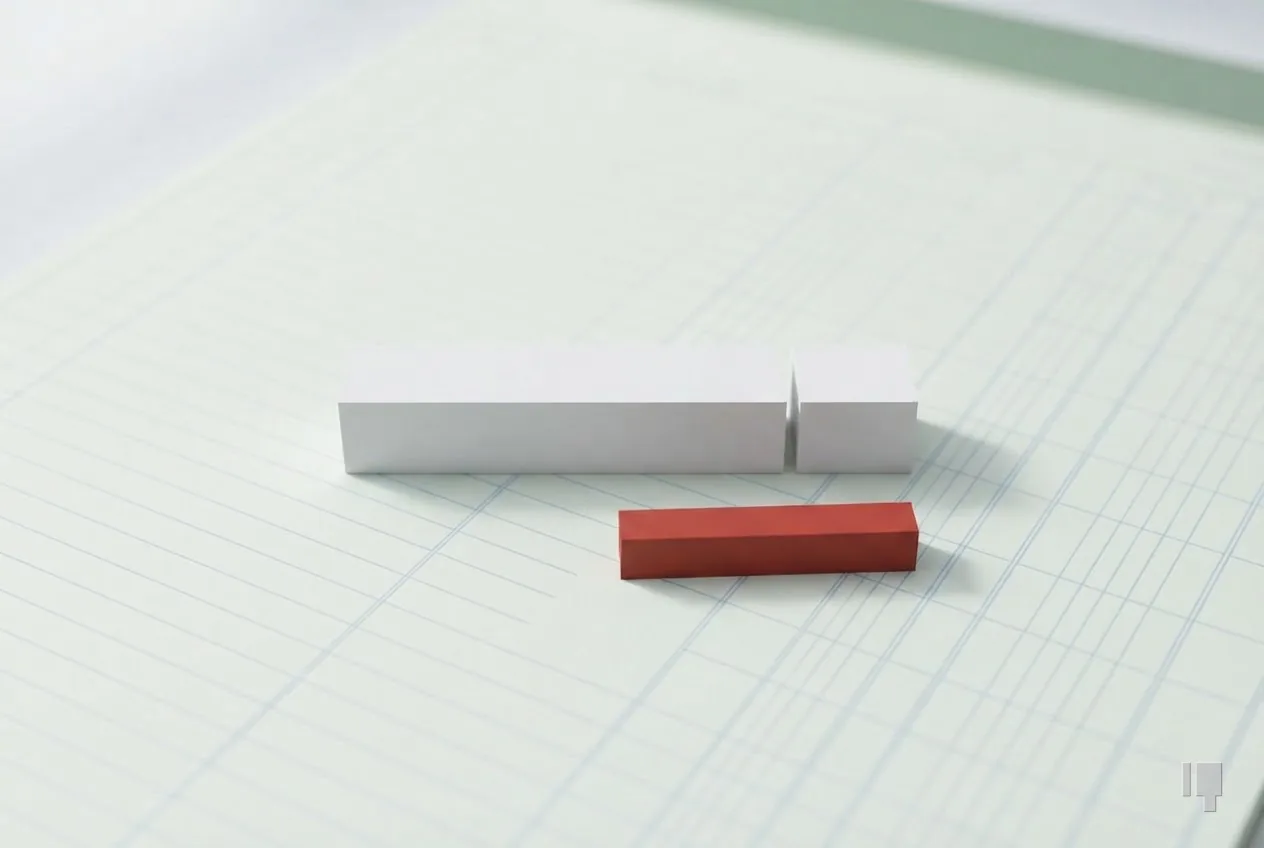 A card block with a red slice cut out and set aside