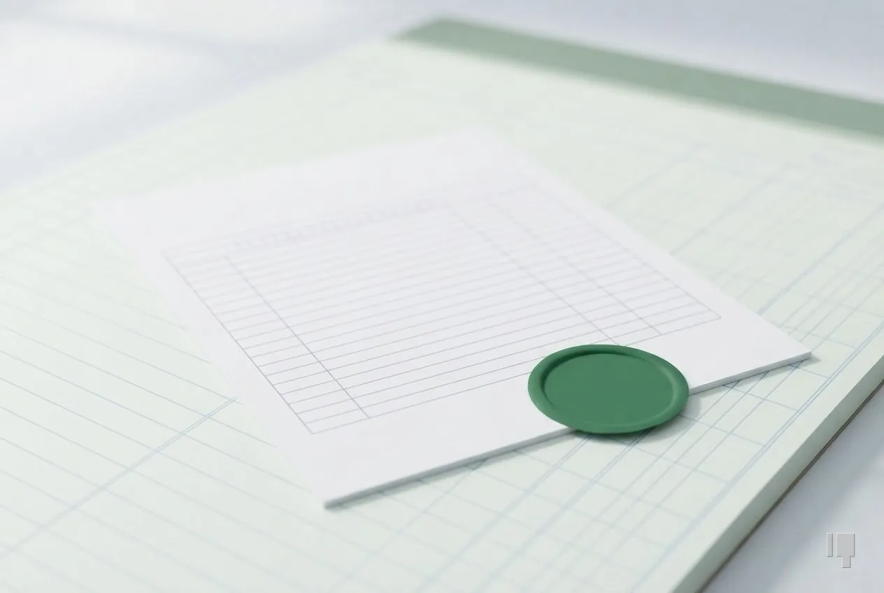 A blank waiver form with a green seal on its lower edge