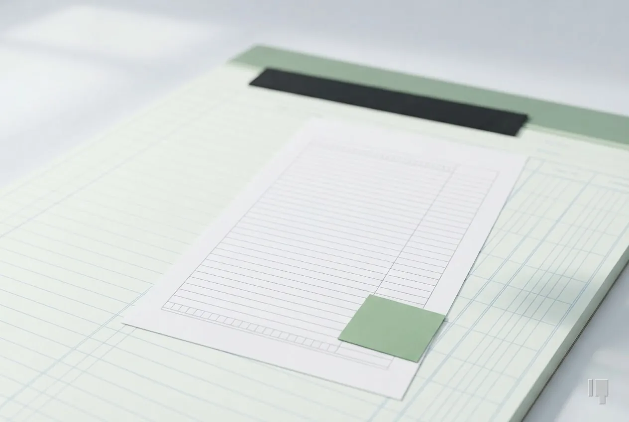 A blank waiver form with a green square in its corner and a ruler above